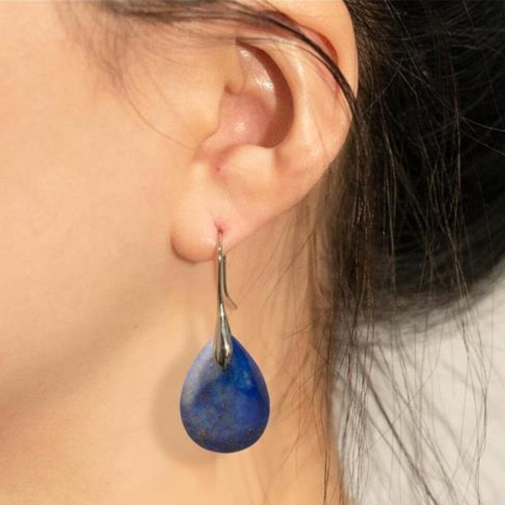 Agate Stone Dangle Earrings | Natural Gemstone Drop Earrings